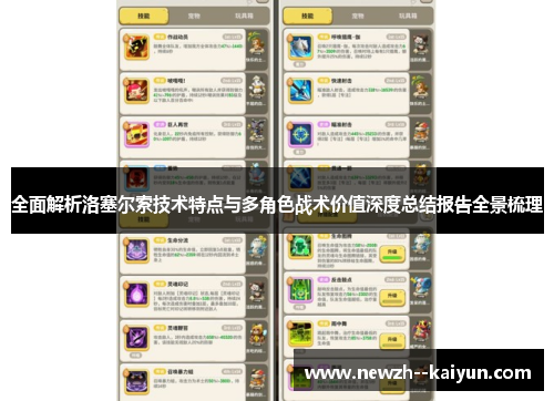 全面解析洛塞尔索技术特点与多角色战术价值深度总结报告全景梳理 全面解析洛塞尔索技术特点与多角色战术价值深度总结报告全景梳理